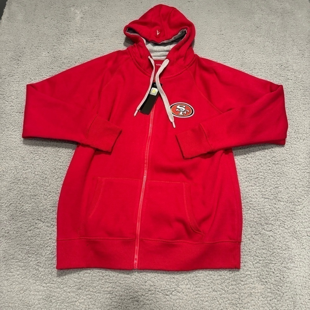Men's Antigua Scarlet San Francisco 49ers Victory Full-Zip Hoodie Size XL